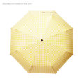 Yellow Plaid Umbrella Color Coating Fully Automatic Open and Close Three Folding Umbrella with Customized